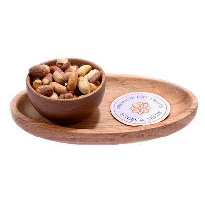 Premium Roasted Salted Peanuts or Moong Phalee in Wooden Bowl – Healthy Crunchy Snack Rich in Protein