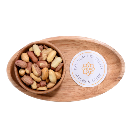 Roasted Salted Moong Phalee or Peanuts Premium Quality in Wooden Bowl – Buy Online Fresh, Tasty, and Protein