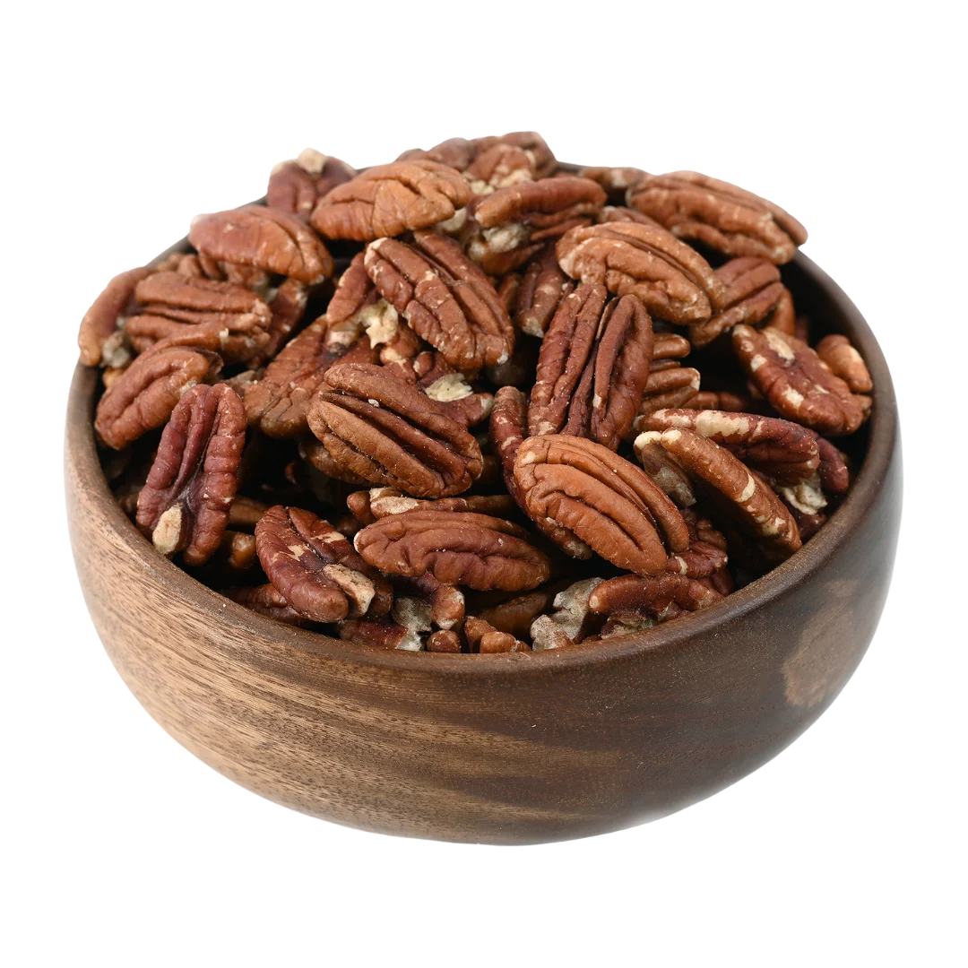 Exotic Pecan Nuts Premium Quality in Wooden Bowl
