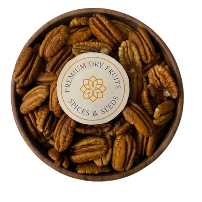 Top-view of Premium Jumbo Pecan Nuts – crunchy, handpicked quality