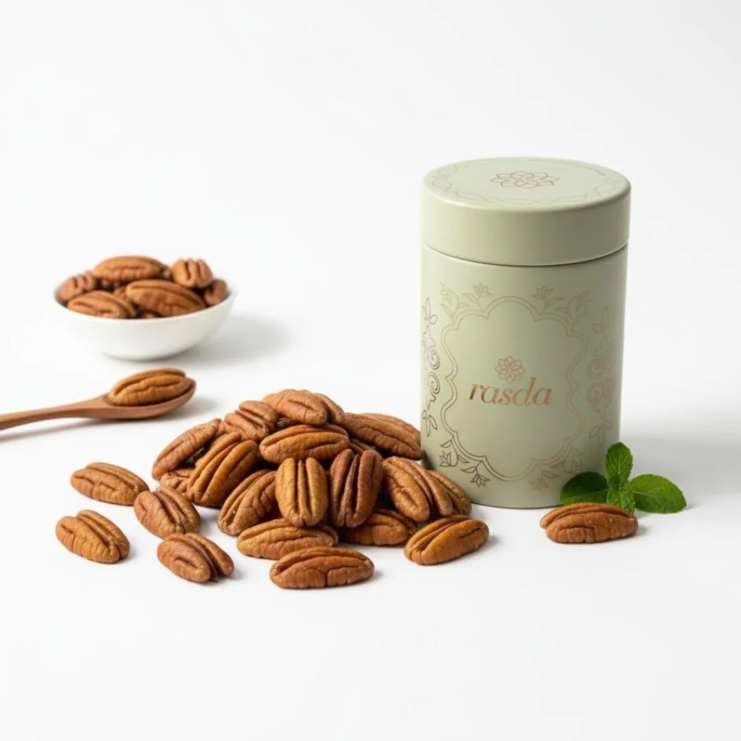 Hand holding Premium Jumbo Pecans – size comparison and quality clarity