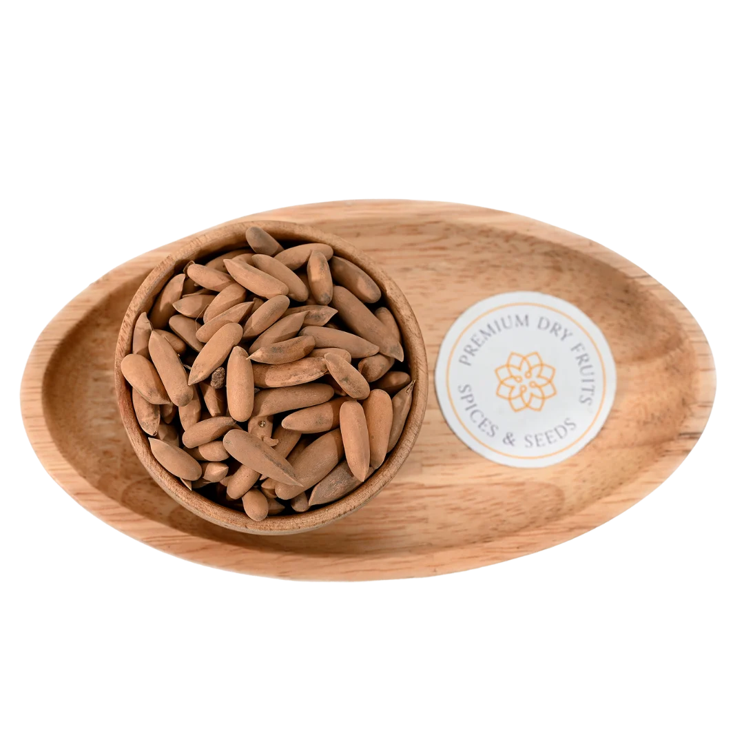 Premium Chilgoza Giri Pine Nuts with Shell Exotic Nuts Display