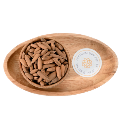 Premium Chilgoza Giri Pine Nuts with Shell Exotic Nuts Display