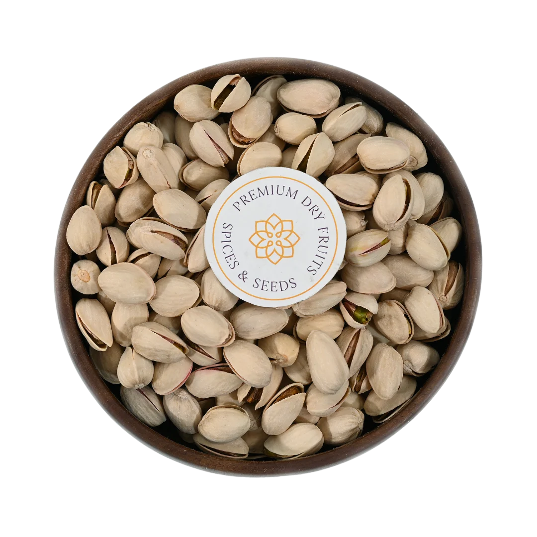 Choice Roasted and Salted Pistachios Inshell Premium in Wooden Bowl – Tasty Protein-Rich Dry Fruit for Daily Snacking