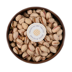 Top-quality pistachios with shells, lightly salted for taste