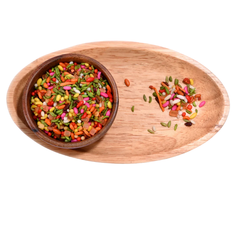 Poona Mix Mouth Freshener combines fennel, sesame, and aromatic ingredients for freshness.