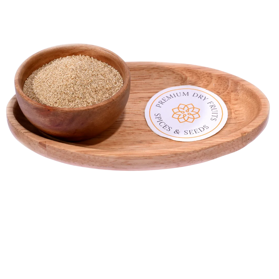 Poppy Seeds or Khus Khus in a wooden bowl showcase tiny, premium-quality edible seeds.
