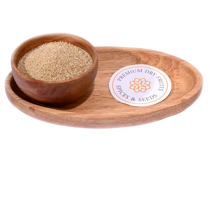 Poppy Seeds or Khus Khus in a wooden bowl showcase tiny, premium-quality edible seeds.