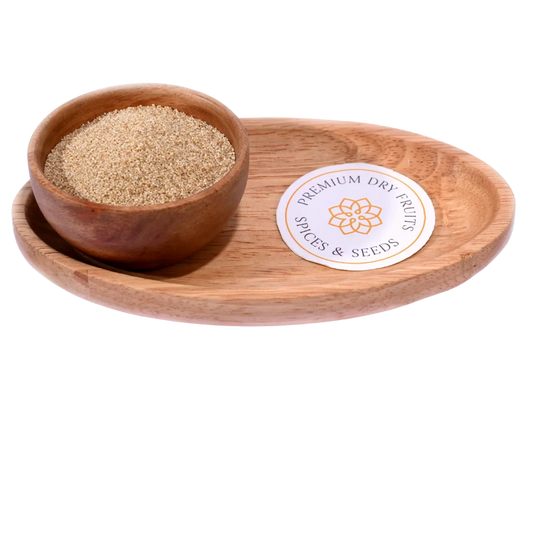 Poppy Seeds or Khus Khus in a wooden bowl showcase tiny, premium-quality edible seeds.