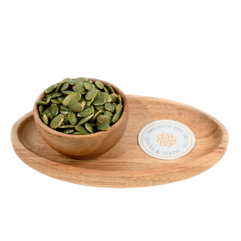 Salted Roasted Pumpkin Seeds Premium Healthy Snack in Wooden Bow