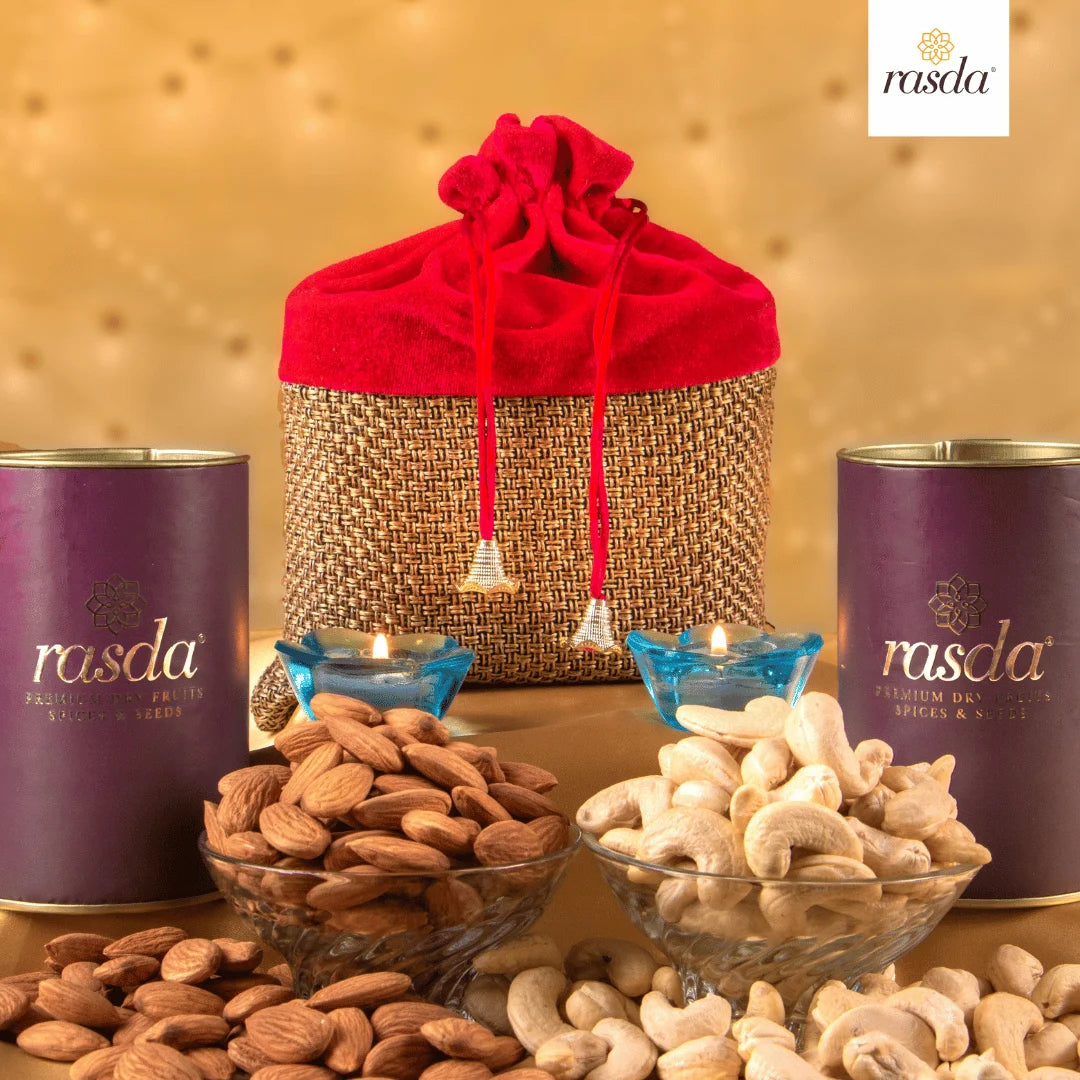 Red Ranvita Gift Potli Rasda – Customized Gourmet and Corporate Gifting with Premium Dry Fruits