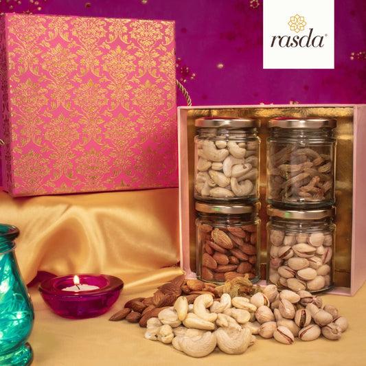 Rucya Gift Box with Handle – Premium Assorted Dry Fruits and Nuts for Festive Gifting