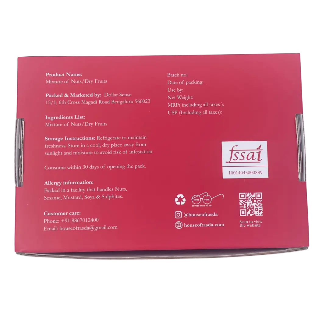 Back view of a red product packaging with 'issai' branding on a white background
