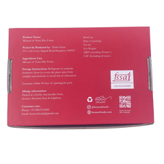 Back view of a red product packaging with 'issai' branding on a white background - Rudira Dry fruits Gift Box Premium with Tins inside.