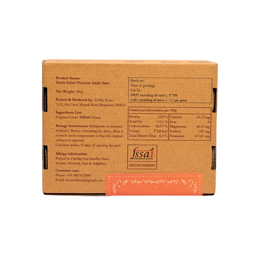 Saudi Arabia Premium Safawi Dates gift box rich in nutrients natural energy-packed dry fruit