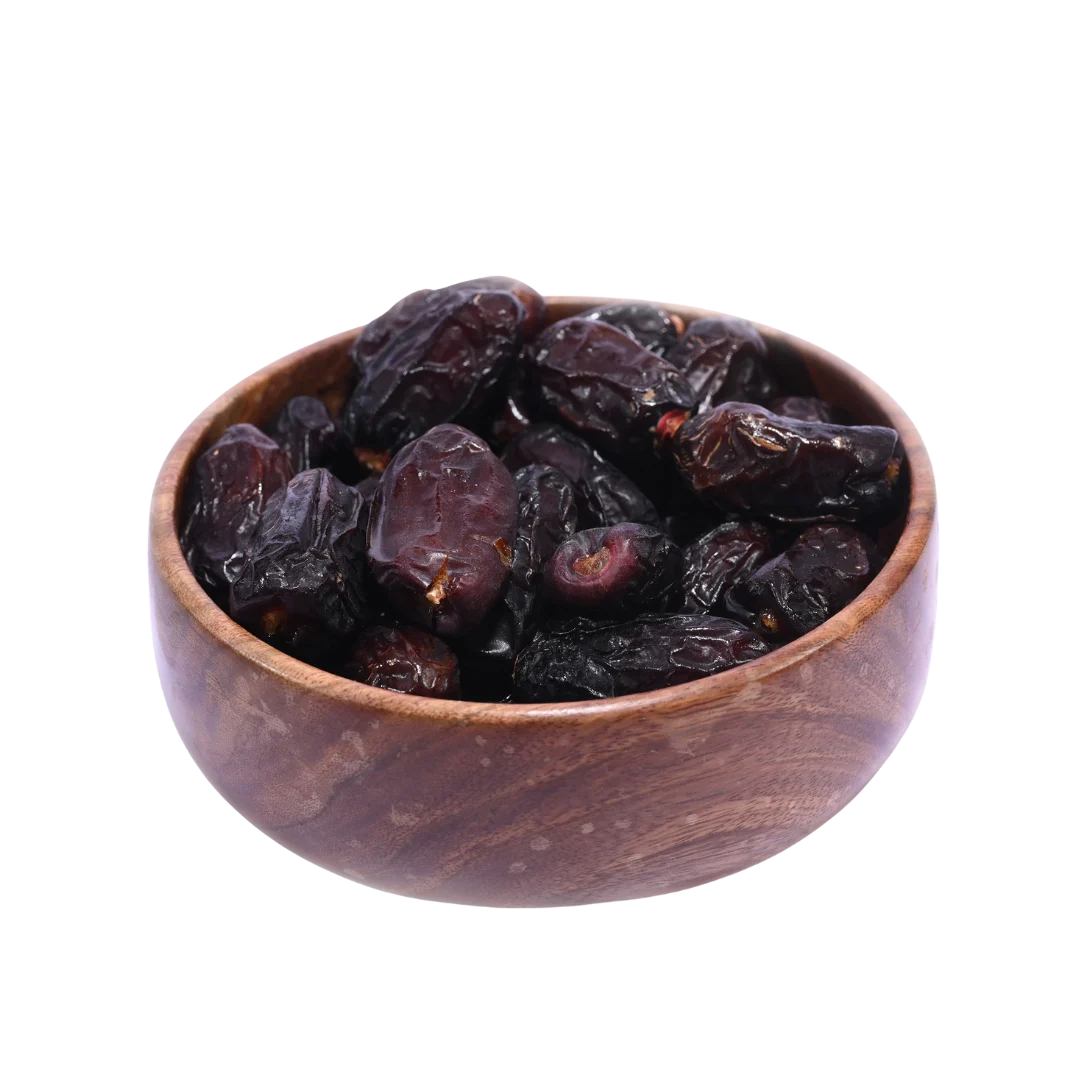 Premium Safawi Dates Saudi Arabia Select grade served in wooden bowl rich sweet nutritious dates