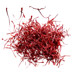 Saffron and Kesar threads scattered