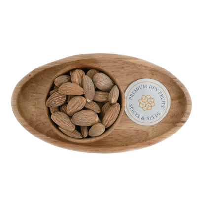 Premium Salted Almonds Badam close up – crispy roasted dry fruits rich in healthy fats and vitamin E perfect for anytime snack