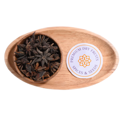 Star Anise or Chakra Phool offers a sweet, licorice-like flavor perfect for curries and teas.