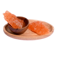 Sugar Candy / Laal Mishri – traditional red crystal sugar in a wooden bowl, ideal for pooja, prasad, and festive use