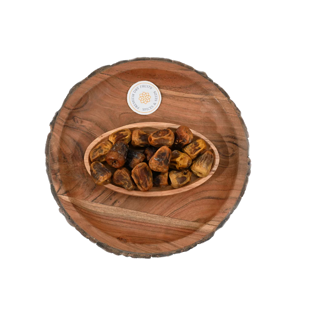Saudi Arabia Sukkari Dates Premium Quality in Wooden Bowl Healthy Energy Snack