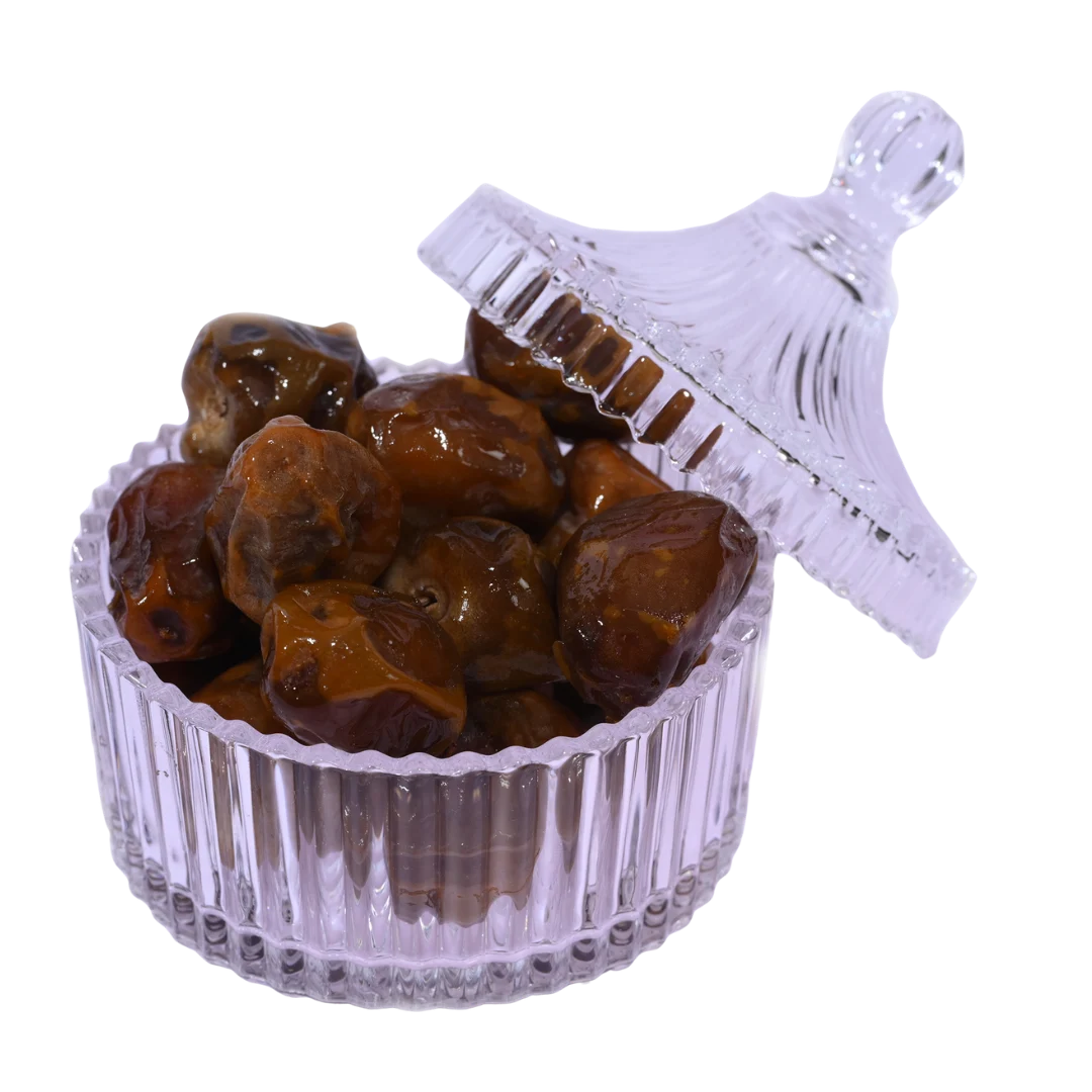 Saudi Arabia Sukkari Rutab Dates Premium Quality in Glass Bowl Healthy Snack
