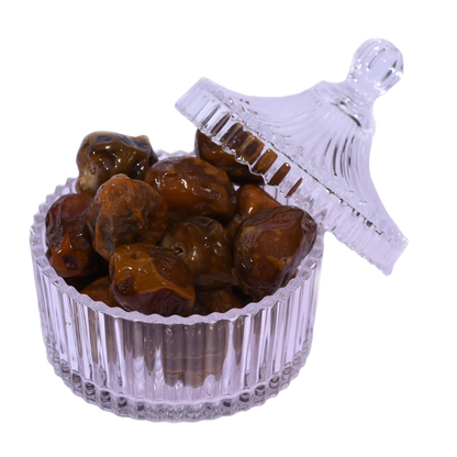 Saudi Arabia Sukkari Rutab Dates Premium Quality in Glass Bowl Healthy Snack