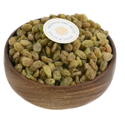Sundekhani Raisins Kismis Premium Quality in Wooden Bowl – Naturally Sweet Healthy Dry Fruit Rich in Iron and Antioxidants