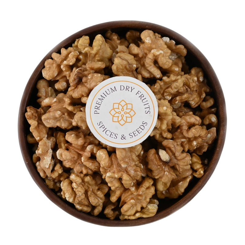 Premium Chile Walnut Halves or Akhrot in Wooden Bowl – Fresh Crunchy Nuts Packed with Protein and Nutrition