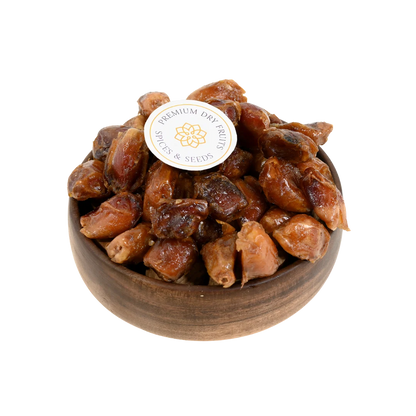 Zahedi Dates Seedless Jumbo Premium in Wooden Bowl Healthy Dry Fruit Snack