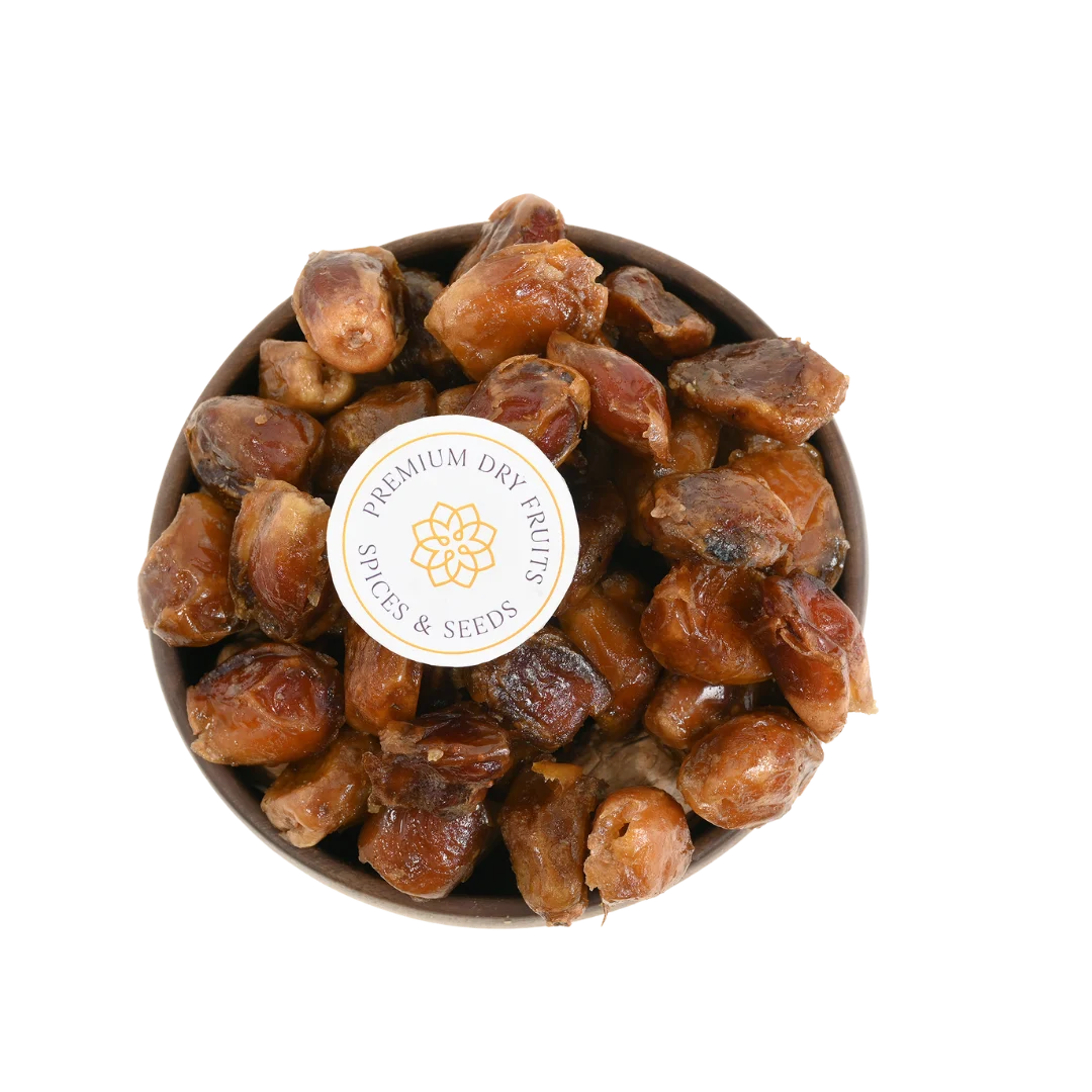 Premium Zahedi Dates in Wooden Bowl Seedless Jumbo Khajoor Rich in Fiber and Iron