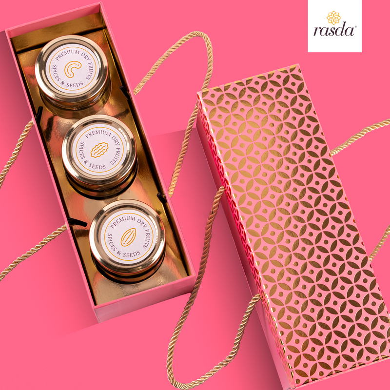 Elevate your Diwali celebrations with our exquisite Diwali Rajastha dry fruits gift box with handle, a true embodiment of the festive spirit.