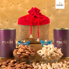 Red Ranvita Gift Potli Specially curated gift box for you with our premium quality dry fruits.