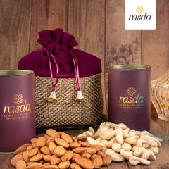 Maroon Ranvita Gift Potli Specially curated gift box for you with our premium quality dry fruits.