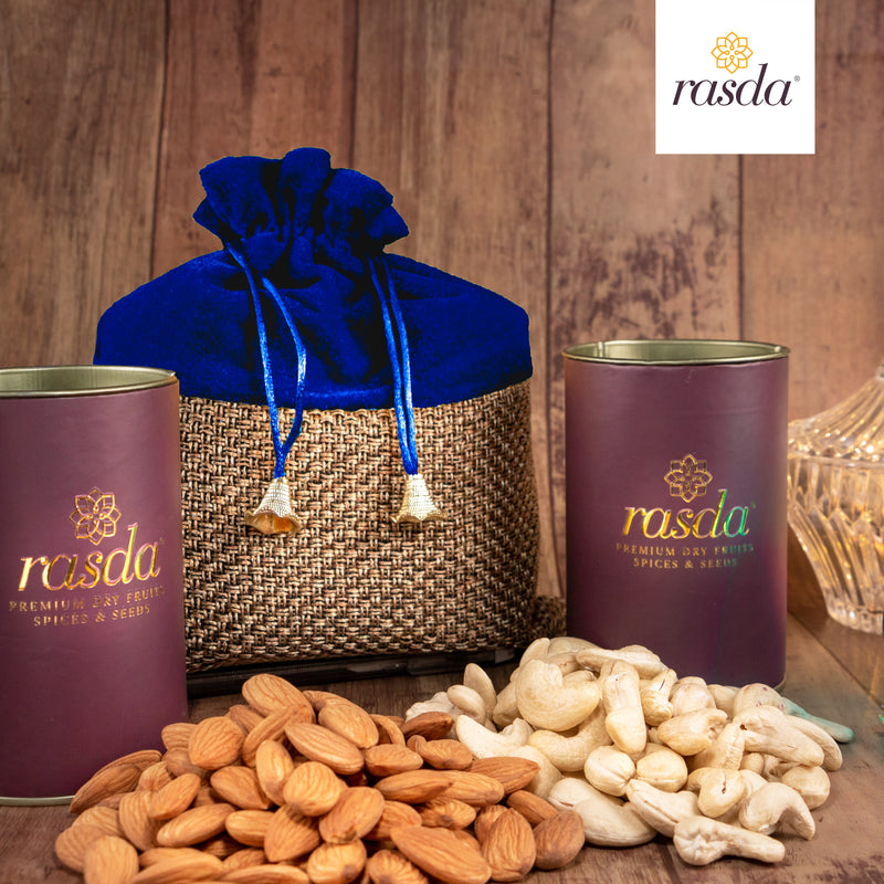 Blue Ranvita Gift Potli Specially curated gift box for you with our premium quality dry fruits.