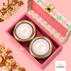 Rucira gift box with Dry Fruit Glass Jar with Lid In Gift Box online at best price