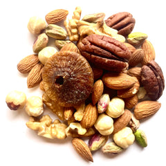 Nutty Trail Mix for Healthy Heart includes Almonds, Pistachios, Pecans, Walnuts, Hazelnuts & Figs